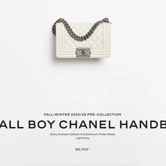 NIB Chanel Chevron Quilted Small Boy Bag - Beige with Gold hardware - Picture 9 of 9